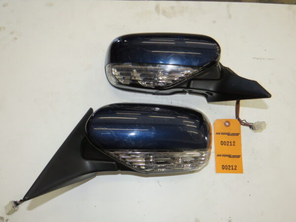 JDM Subaru BP Legacy BP5 BL5 Door Side Mirrors Power Folding Auto Flip Used Pair Dark Blue Color VC02-015